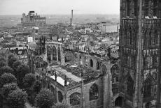 Coventry Cathedral in ruins, October 1941
