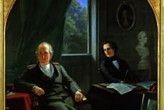 Mendelssohn plays to Goethe, 1830 by Moritz Daniel Oppenheim
