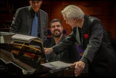 PostClassical Ensemble. Credit: Tom Wolff Photography Pictured is Angel Gil-Ordoñez, Flavio Chamis and André Mehmari