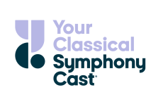 Purple and dark green logo reading Your Classical Symphony Cast