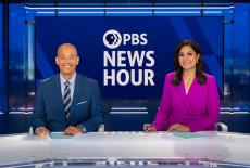 PBS News Hour co-anchors Geoff Bennett and Amna Nawaz