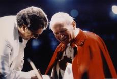 Levine with Pope John Paul II
