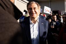 Pennsylvania Republican Senate candidate Dr. Mehmet Oz votes during the midterm election in Montgomery County