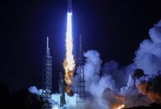 A Blue Origin New Glenn rocket lifts off on its inaugural launch at the Cape Canaveral Space Force Station