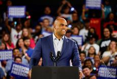 Democratic presidential nominee U.S. Vice President Harris campaigns in Houston