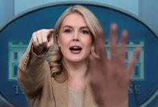 White House Press Secretary Karoline Leavitt holds a press briefing at the White House, in Washington