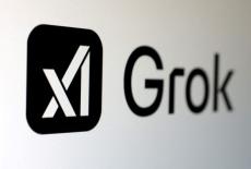 FILE PHOTO: Illustration shows xAI and Grok logos