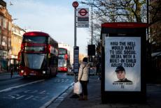 FILE PHOTO: Billboard protest calls to boycott X, in London