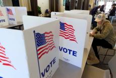 FILE PHOTO: Voters cast ballots on California's Proposition 50