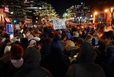 Vigil for Alex Pretti, who was fatally shot by federal immigration agents trying to detain him, in Minneapolis