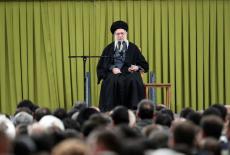 Iran's Supreme Leader Ayatollah Ali Khamenei speaks during a meeting in Tehran