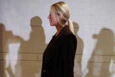 U.S. Attorney General Pam Bondi arrives to brief members of Congress on the situation in Venezuela, on Capitol Hill in Was...