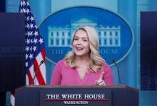 White House Press Secretary Karoline Leavitt speaks during a press briefing