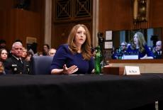 Casey Means, nominated to serve as the next U.S. Surgeon General, testifies before a Senate Health, Education, Labor, and ...