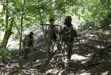 Fighters from the Kurdistan Free Life Party (PJAK), an Iranian Kurdish opposition group, are pictured near the border with...
