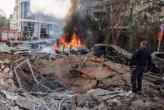 Aftermath of Iranian missile barrages in central Israel