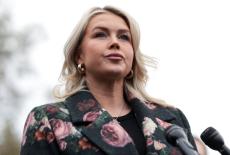 White House Press Secretary Karoline Leavitt speaks to reporters on the West Wing driveway at the White House