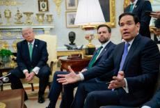 U.S. President Donald participates in the annual Friends of Ireland Luncheon with Ireland's Prime Minister Martin, in Wash...