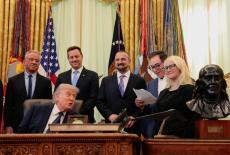 U.S. President Trump participates in a healthcare affordability event at the White House in Washington