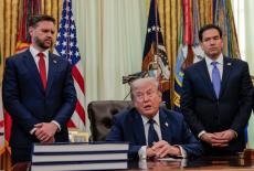 U.S. President Donald Trump speaks in the Oval Office at the White House