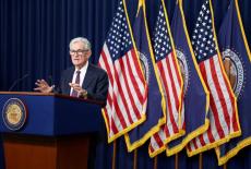 FILE PHOTO: U.S. Federal Reserve Chair Jerome Powell holds a press conference following a two-day meeting of the Federal O...
