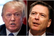FILE PHOTO: A combination of file photos show U.S. President Trump and former FBI Director Comey in Washington