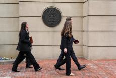 Former FBI Director James Comey at a U.S. District Court in Alexandria, Virginia