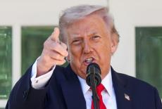 U.S. President Donald Trump hosts a Rose Garden Club lunch at the White House at the White House in Washington