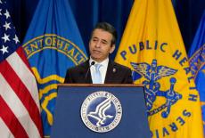 FILE PHOTO: Press conference at the Department of Health and Human Services, in Washington