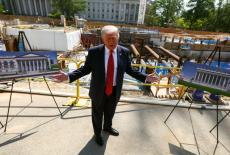 The site of ongoing construction of the planned White House ballroom in Washington