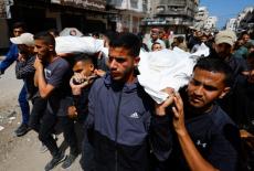 Funeral of Hamas' military wing commander Mohammad Odeh and his family, in Gaza City,