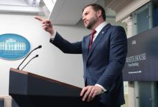 Vance speaks to reporters at the White House in Washington