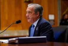 U.S. Postmaster General David Steiner testifies before a Senate Homeland Security and Governmental Affairs Committee heari...