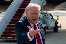 U.S. President Trump boards new Air Force One, a plane gifted by Qatari government, at Joint Base Andrews