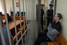 Former U.S. Marine Robert Gilman attends a court hearing in Voronezh