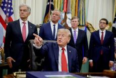 US President Donald J. Trump makes an announcement on healthcare in the Oval Office
