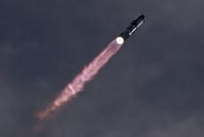 The SpaceX Starship and Super Heavy v3 Booster lift off on its 14h test flight