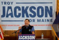Democratic candidate for the U.S. Senate in Maine Troy Jackson campaigns in Lewiston