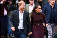 Britain's Prince Harry and Meghan, the Duke and Duchess of Sussex, visit Nottingham