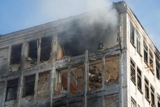 Aftermath of a Russian drone attack in Kyiv
