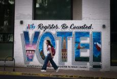 Early voting ahead of the November 3rd US midterm elections in Austin, Texas