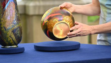 Appraisal: Zsolnay Eosin Vase & Bowl, ca. 1900: asset-mezzanine-16x9