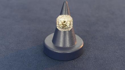 Appraisal: Fancy Yellow Diamond Ring, ca. 1950: asset-mezzanine-16x9