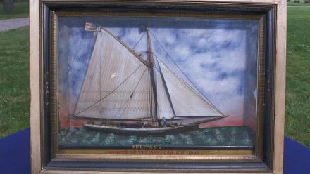 Appraisal: America's Cup Puritan Ship Shadow Box, ca. 1885: asset-original