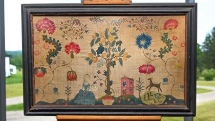 Appraisal: Schoolgirl Needlework, ca. 1740: asset-original