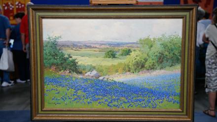Appraisal: Robert Wood Bluebonnets Oil, ca. 1930: asset-mezzanine-16x9