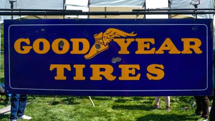 Appraisal: Goodyear Tires Double-sided Porcelain Sign, ca. 1935: asset-mezzanine-16x9