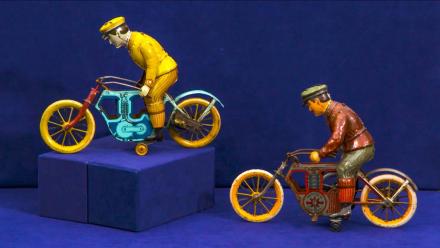Appraisal: German Tin Toy Motorcycles, ca. 1924: asset-mezzanine-16x9