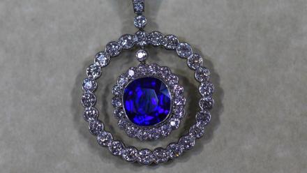 Appraisal: Kashmir Sapphire & Diamond Pendant, ca. 1935: asset-mezzanine-16x9