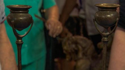 Appraisal: Tiffany Studios Gilt-bronze Candlesticks, ca. 1925: asset-mezzanine-16x9